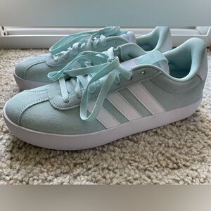 NWT Adidas Mint Green and White Sneakers